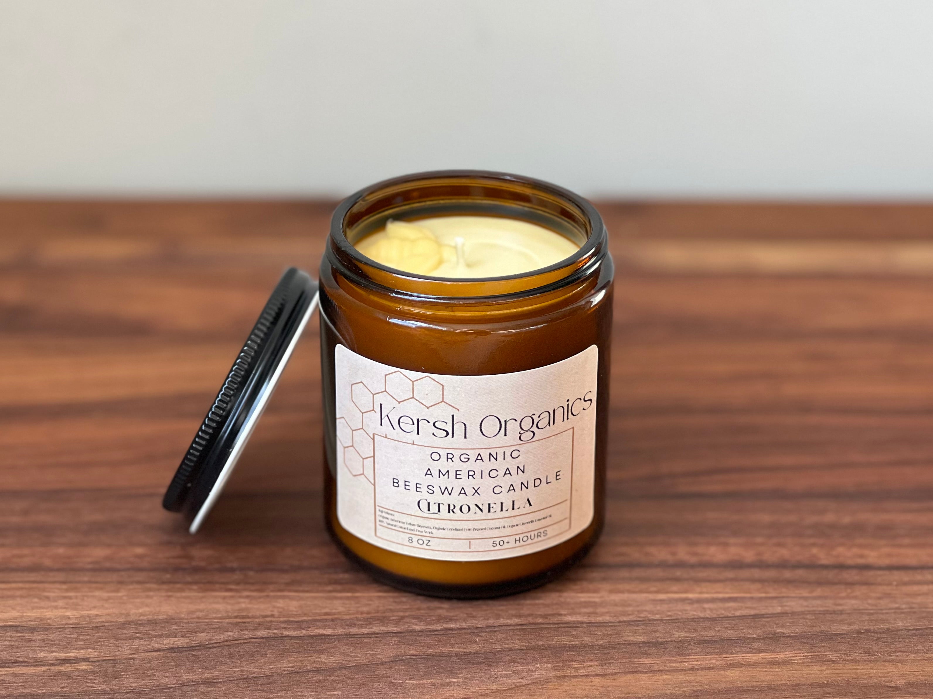 Organic Citronella Beeswax Candle