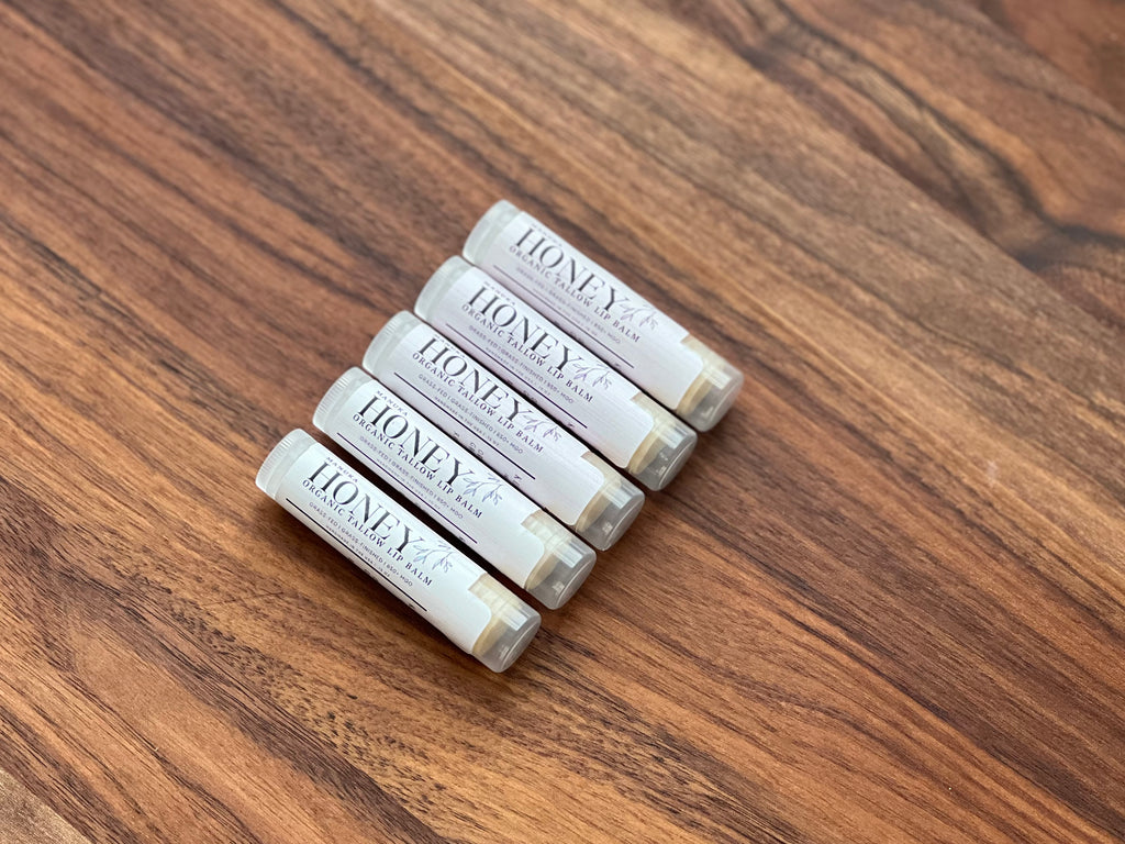 Organic Manuka Honey Tallow Lip Balm- 5 Pack