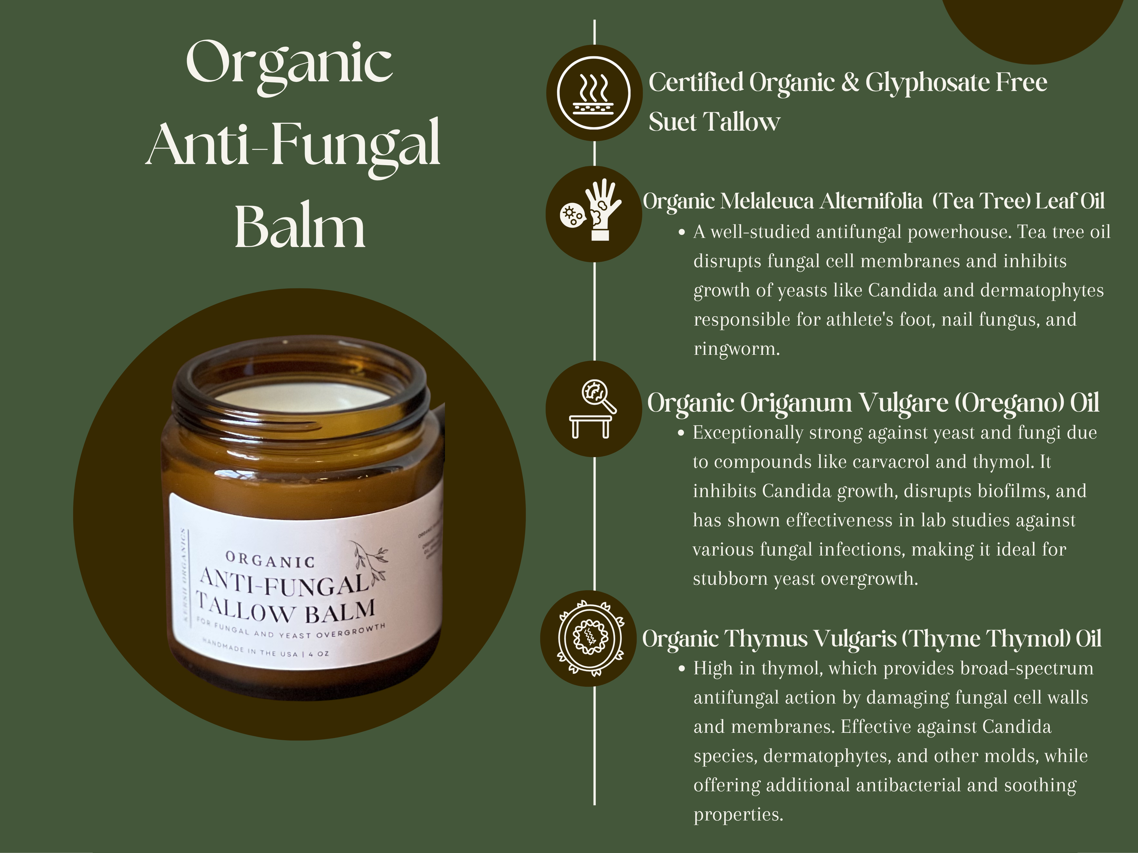 Organic Anti-Fungal & Anti-Yeast Tallow Balm