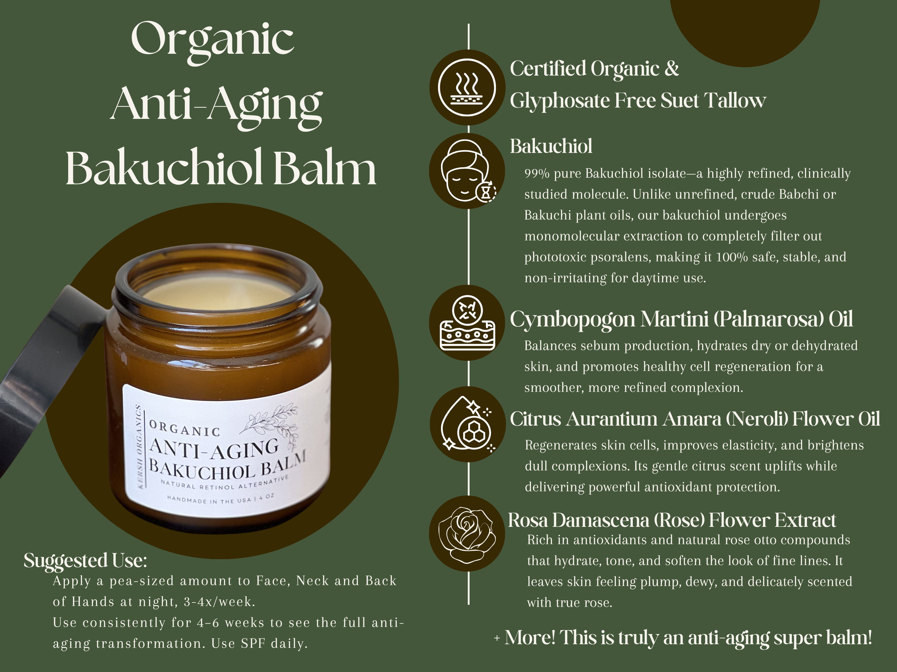 Organic Anti-Aging Bakuchiol Balm - Natural Retinol Alternative