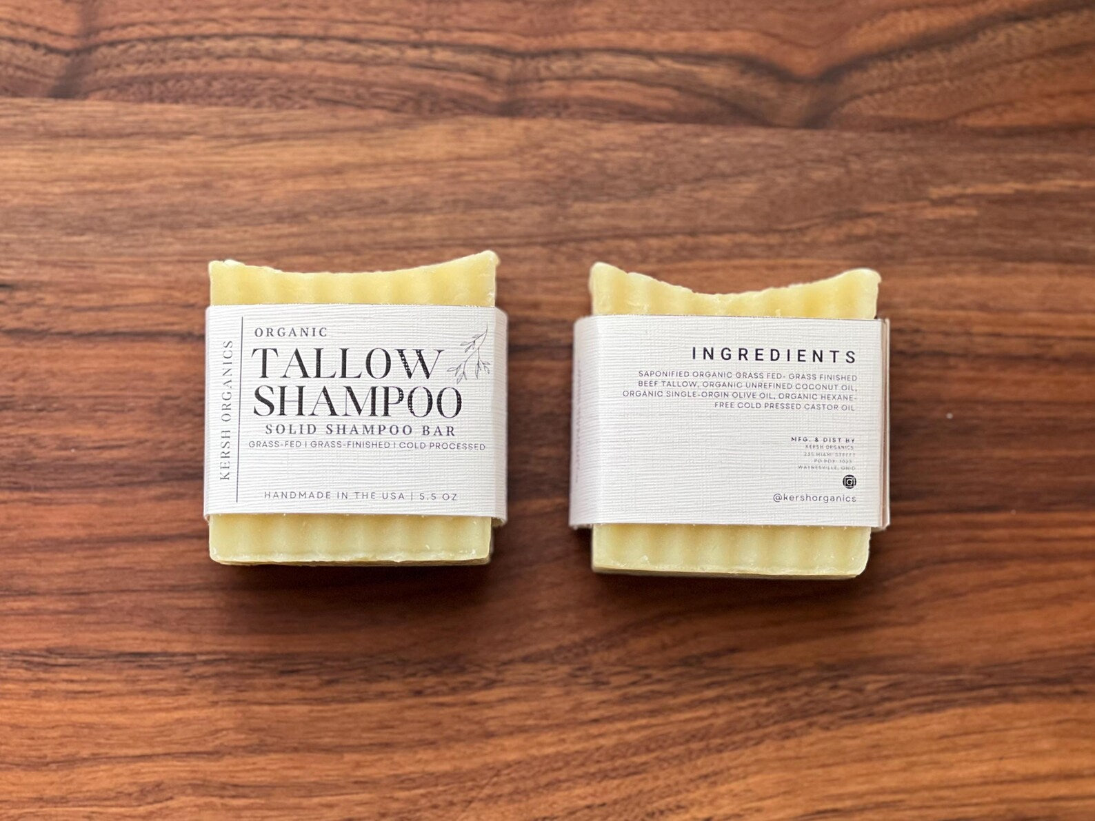 Organic Tallow Shampoo + Conditioner Bar Set