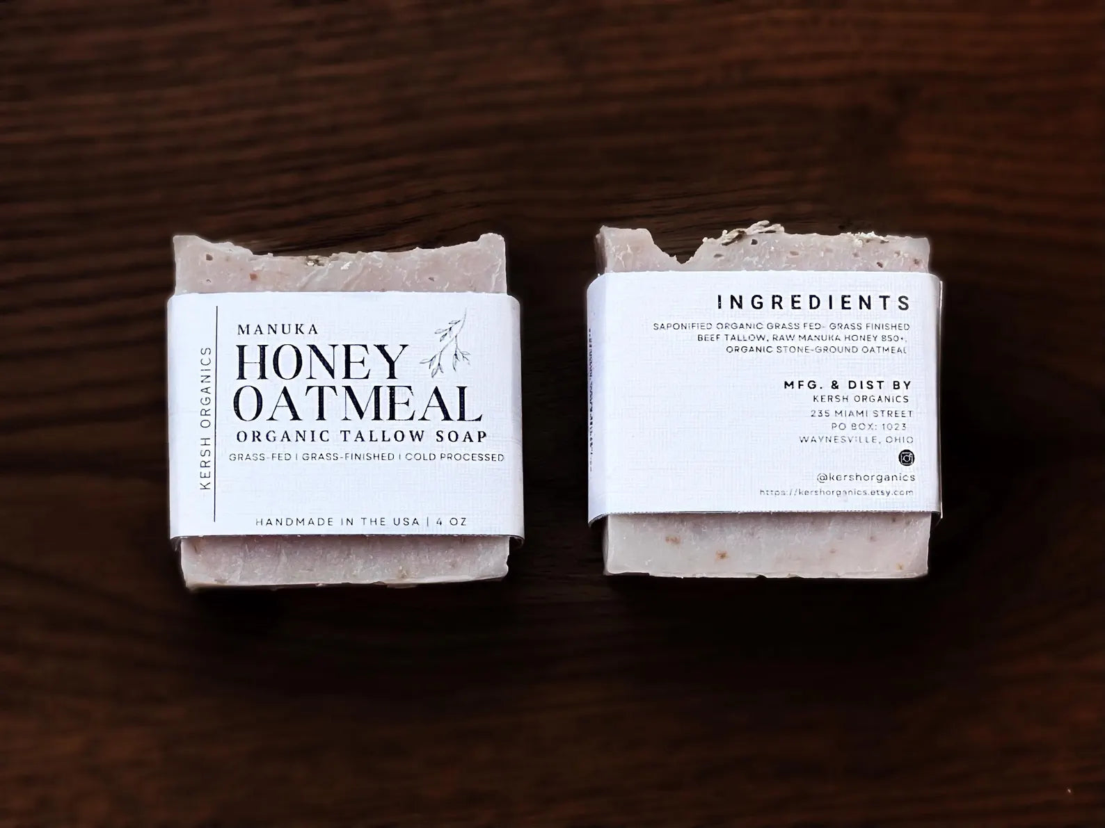 Organic Manuka Honey Oatmeal Tallow Soap