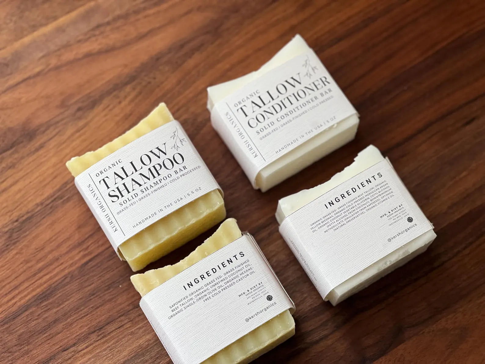 Organic Tallow Shampoo + Conditioner Bar Set