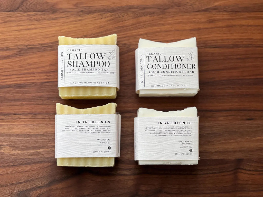 Organic Tallow Shampoo + Conditioner Bar Set